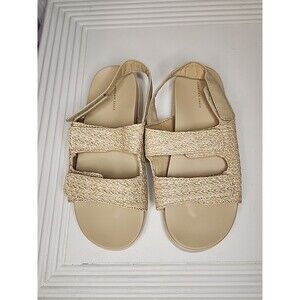American Eagle Outfitters Women’s Raffia Slingback Sandal Natural Cream Size 8